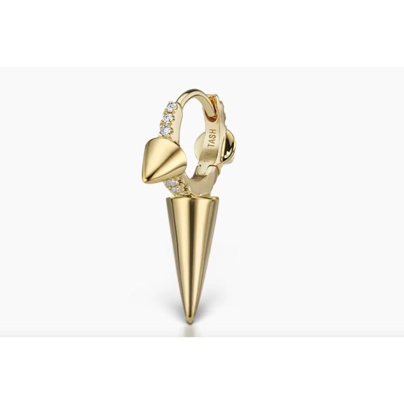Maria Tash Jewelry - NEW Maria Tash 6.5 MM Triple Long Spike Diamond Eternity Hoop Earring